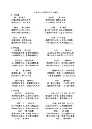 人教版语文古诗词大全有哪些经典篇目？