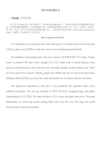 环境保护英语作文该如何高效构思？