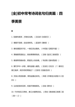 初中语文古诗文重点句