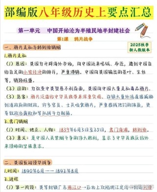 2025年八年级历史有何新变化或重点？
