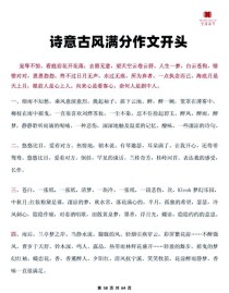 优秀作文开头及其赏析