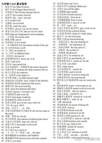 九年级英语新目标短语有哪些重点？