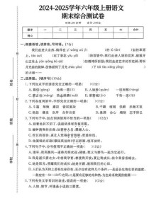 六年级上册语文s版期末试卷