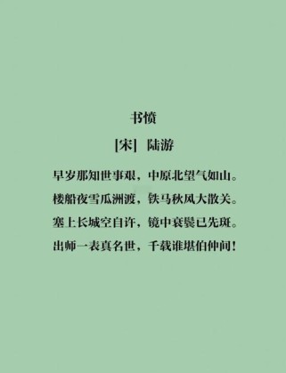 陆游书愤诗中愤从何来？