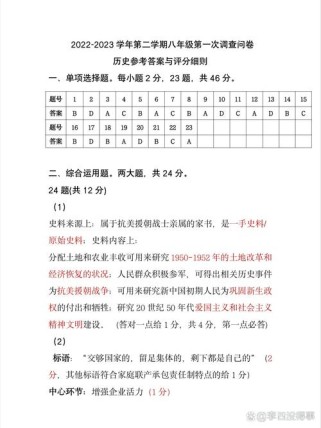 八年级历史第一次月考重点难点有哪些？