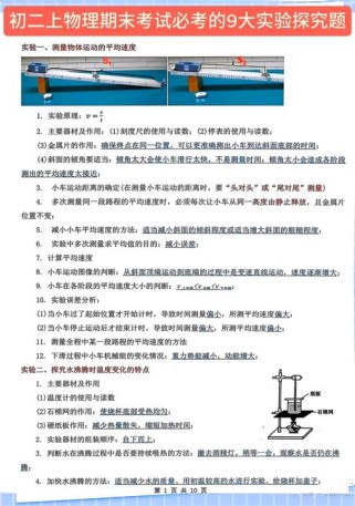 八年级物理实验探究题如何突破难点？