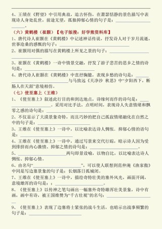 古诗默写常考哪些高频考点？