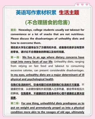 How to write a healthy diet English essay?