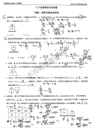 物理八年级下册压轴题