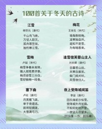 四年级写冬天诗句有哪些