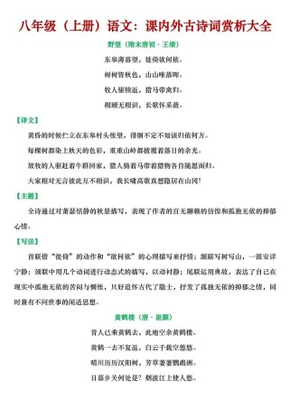八上古诗词重点难点解析有哪些？