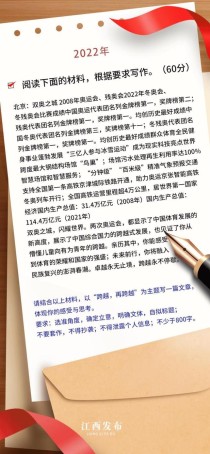 江西省今年高考作文题是什么？