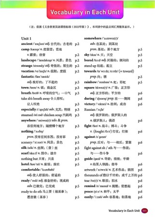 八年级上册英语 词汇