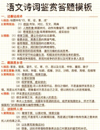 高中语文古诗答题公式真的万能吗？