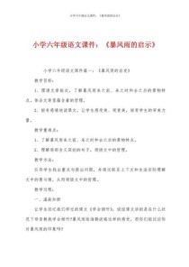 六年级暴风雨阅读答案是什么？