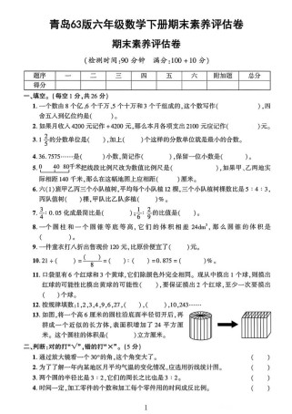 六年级下册青岛版试题有哪些重点难点？