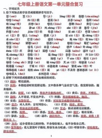 七年级人教版语文重点有哪些考点？