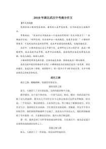 2010年中考作文题是什么？