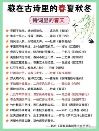 关于 春夏秋冬的古诗