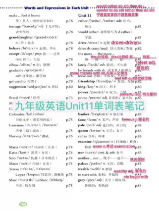 新目标英语九年级Unit11核心考点是什么？