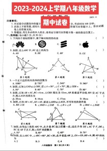 八年级上册数学期中卷，考点难点有哪些？