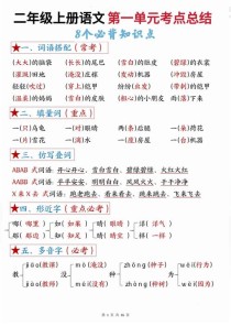 人教版二年级语文上册复习资料