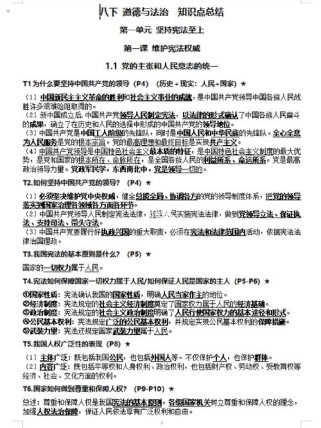 思想品德八年级下册知识点