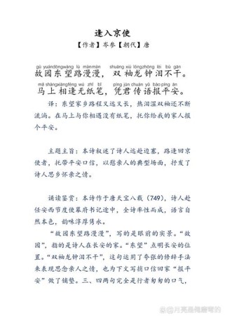 逢入京使默写常考哪些名句？