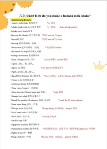 八年级上册英语期末复习资料有哪些重点？