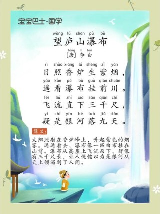 古诗望庐山瀑布PPT如何呈现瀑布意境？