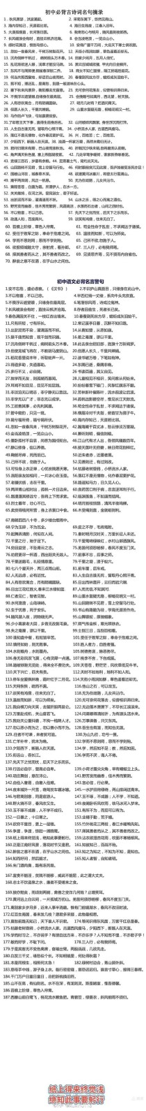 初中古诗词名言名句，如何高效记忆与理解？