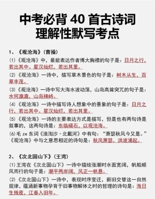 中考古诗文默写如何高效备考拿满分？