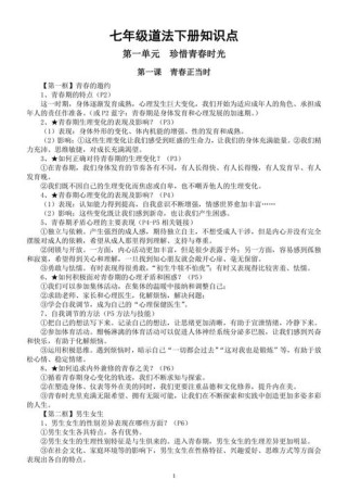 七年级下册品德人教版