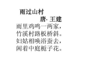 雨过山村古诗赏析答案有何独到之处？