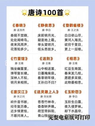 全国2必背64篇古诗文有哪些？