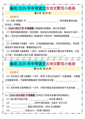 2025中考古诗词训练，如何高效备考？