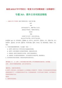 2025中考古诗词阅读会考哪些题型？