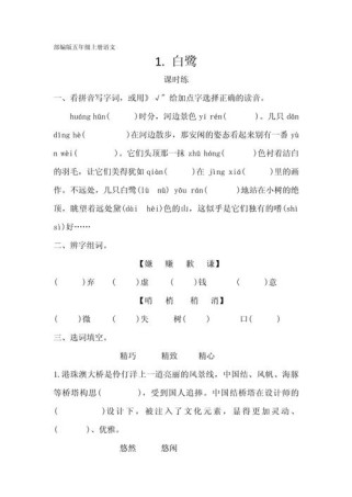 五年级语文一课一练答案哪里能找到？