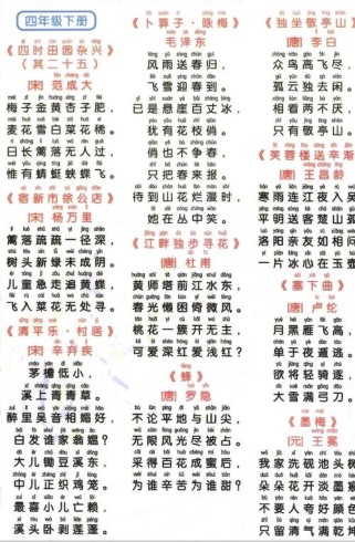 七年级下册古诗词有哪些？