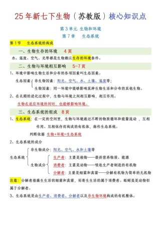 七年级生物总结PPT如何高效复习？