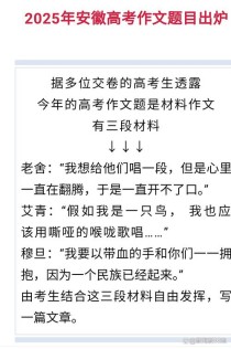 2025安徽高考作文会考什么？