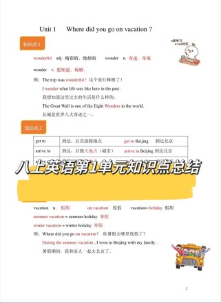 人教版八年级上册英语Unit1核心考点有哪些？