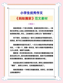 蚂蚁搬家的启示600字