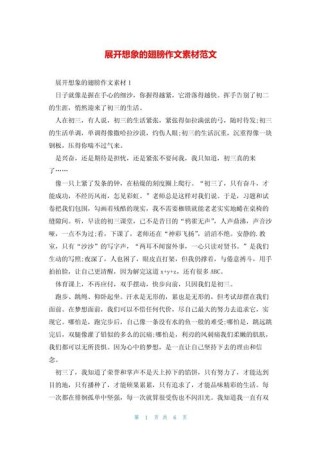 想象的翅膀 作文