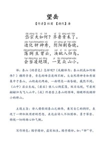 望岳古诗赏析题答案与解析是什么？