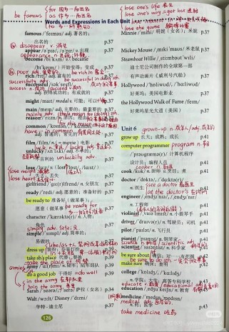 八年级上册英语六单元单词有哪些？