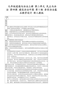 九年级政治人教版教案