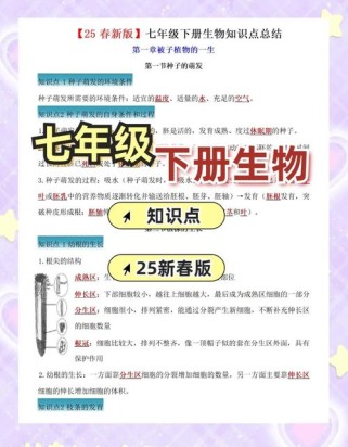七年级下生物资料，重点难点怎么掌握？