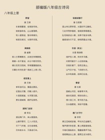 语文版八上古诗有哪些必背篇目？