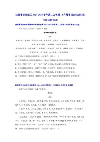 历年陕西语文中考古诗